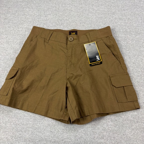 Lee Womens Brown Comfort Waistband Cargo Shorts Size 4 Stretch New - Picture 11 of 15
